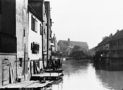 De rivier Gera in Erfurt, Thüringen, ca. 1910 door Jousset